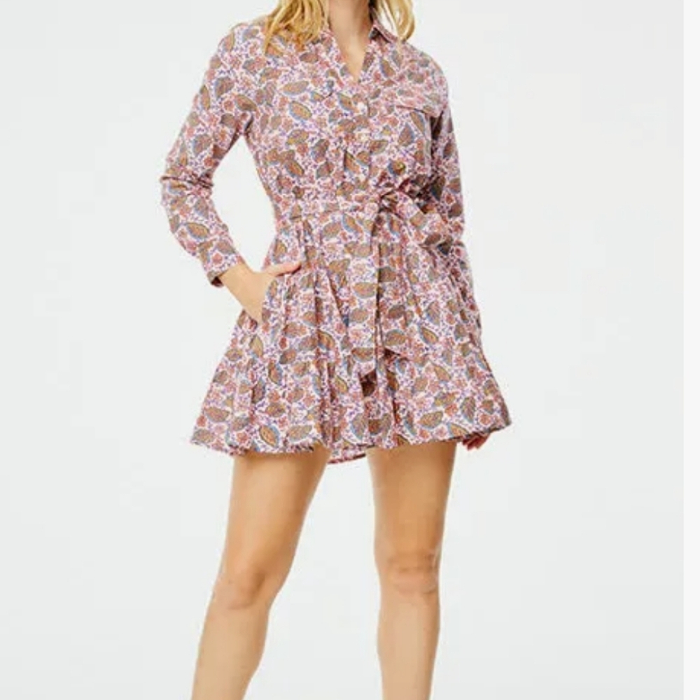 Roller Rabbit Floral Long Sleeve Pasque Emme Dress